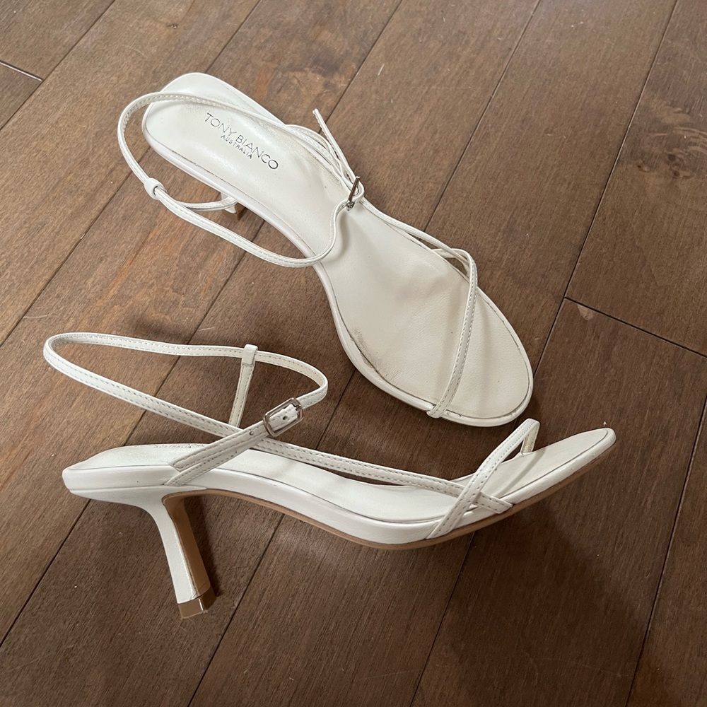 Tony Bianco White Heel Sandals